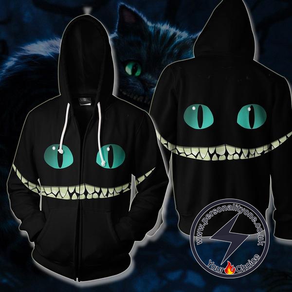 Cheshire Cat Smile Zip Up Hoodie Jacket